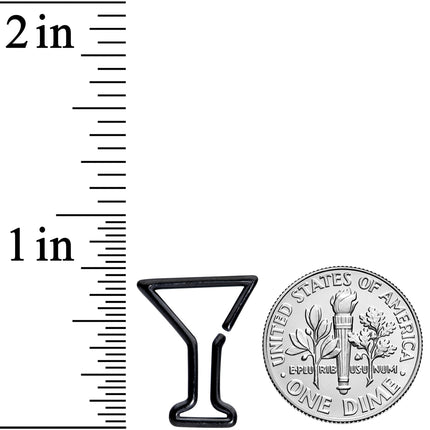 16G 5/16 Black Plated Bottoms Up Wine Glass Closure Ring