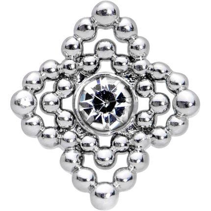 16G 5/16 Clear Gem Textured Cross Labret Monroe Tragus