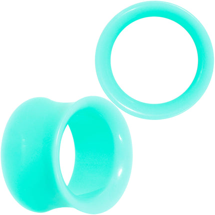 Aqua Acrylic UV Saddle Tunnel Plug Set 12mm to 26mm