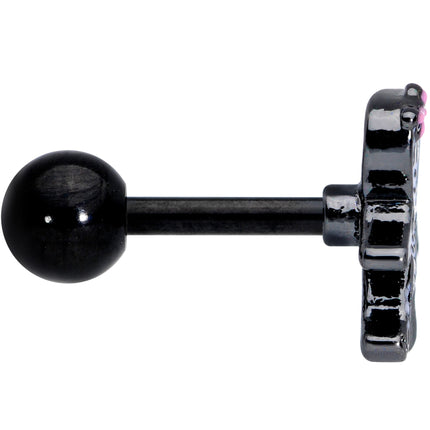 16G 1/4 Black PVD Skeleton Girl Halloween Cartilage Tragus