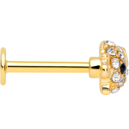 16G 5/16 Clear Gem Gold Tone Fish Labret Monroe Tragus