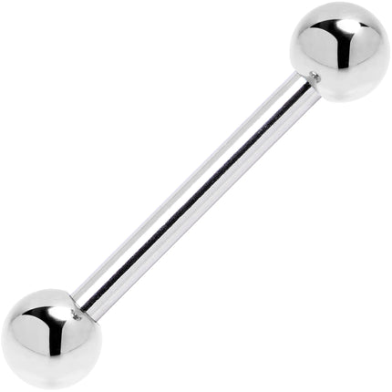 Solid 14k White Gold Straight Barbell Ring 16G 3/8 3mm