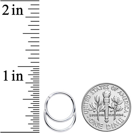 16G 3/8 Grade 23 Titanium Double Loop Hinged Septum Clicker