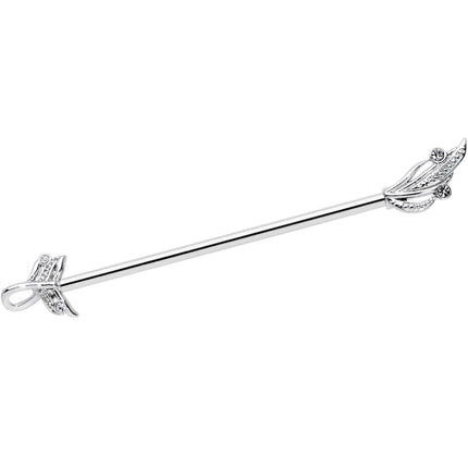 14G Clear Gem Elegant Swirl Industrial Barbell 38mm