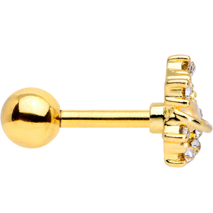 16G 1/4 Clear Gem Gold Tone Saturn Moon Cartilage Tragus Earring
