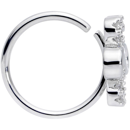 20G 5/16 Clear Gem Heart Shamrock St Patricks Day Nose Hoop