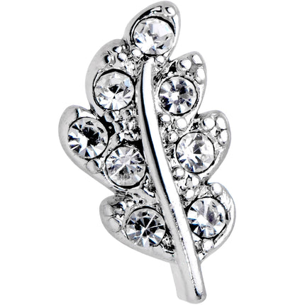 16G 1/4 Clear Gem Elegant Leaves Cartilage Tragus