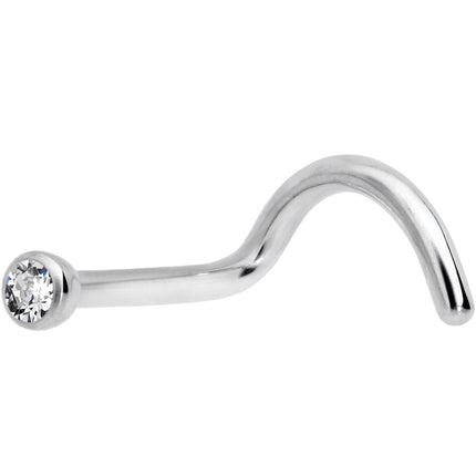 18G Clear 2mm Grade 23 Titanium Press Fit Left Nose Ring Screw