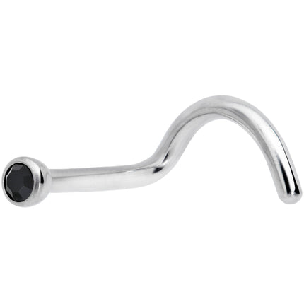 18G Black 2mm Grade 23 Titanium Press Fit Left Nose Ring Screw