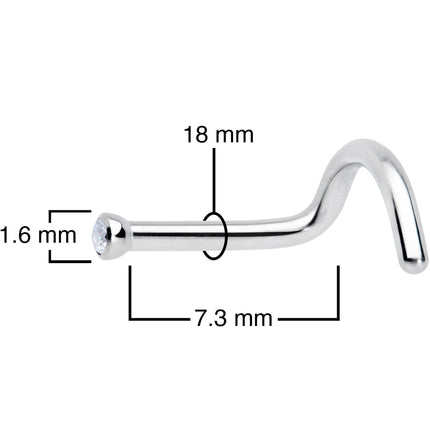 18G Clear 1.5mm Grade 23 Titanium Press Fit Left Side Nose Screw