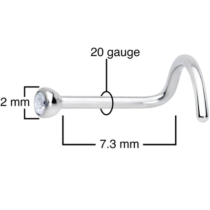 20G Clear 2mm Grade 23 Titanium Press Fit Left Side Nose Screw