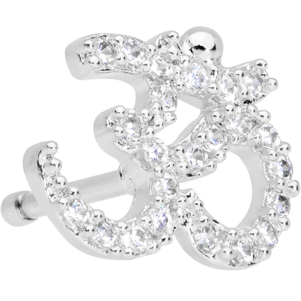 20G 1/4 Clear CZ Gem Amazing Om Nose Bone
