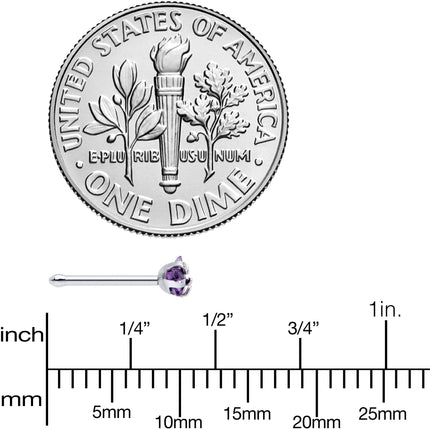 20G 5/16 Purple CZ Gem Star Nose Bone 3mm