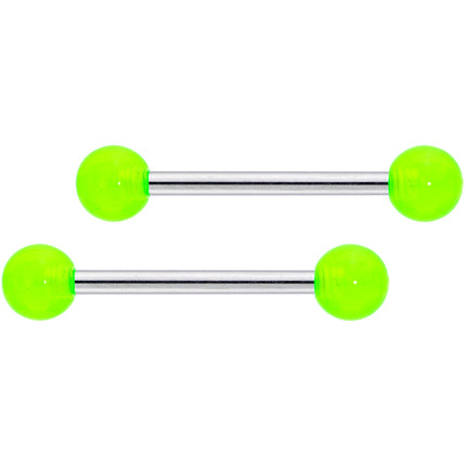 14G 9/16 Green Leprechaun St Patricks Day Nipple Ring Set of 4