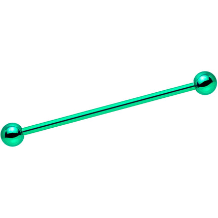 14G Green Leprechaun St Patricks Day Industrial Barbell Set 38mm