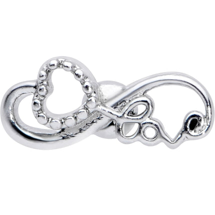 16G 1/4 Infinity Heart Valentines Day Cartilage Tragus Earring
