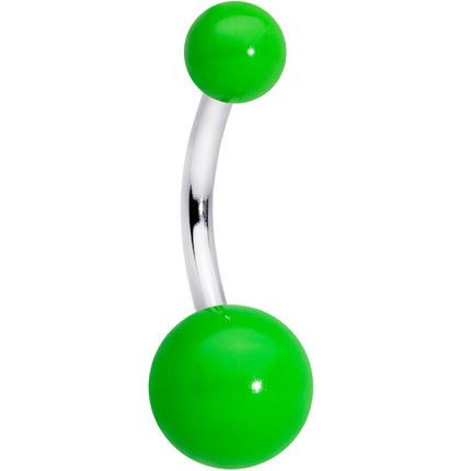 Clear Gem Green Leprechaun Saint Patricks Day Belly Ring Set of 2