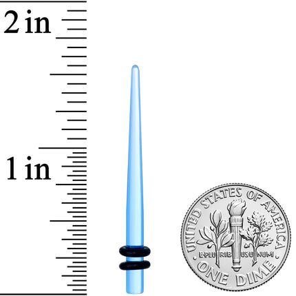 8G Blue Acrylic Straight Taper Set