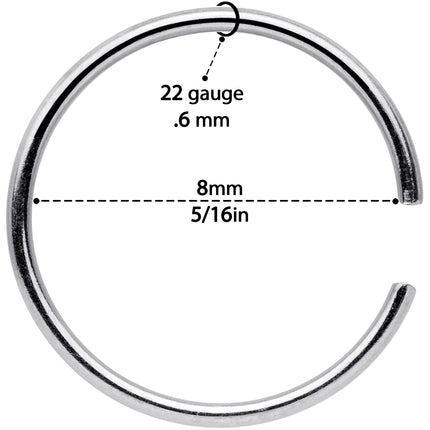 22G 5/16 Steel Gold Tone Anodized Seamless Circular Ring Set of 12