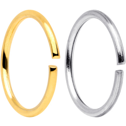 20G 5/16 Steel Gold Tone Anodized Seamless Circular Ring Set of 12