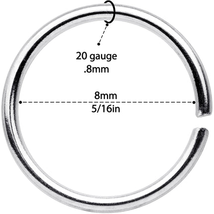 20G 5/16 Steel Gold Tone Anodized Seamless Circular Ring Set of 12