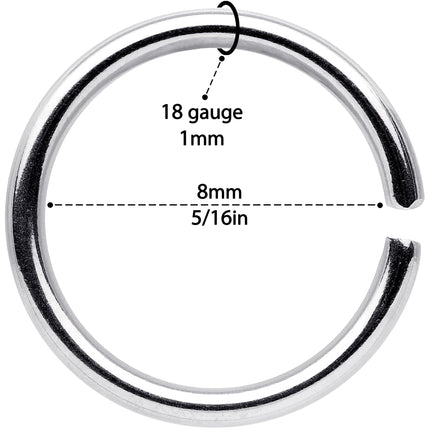 18G 5/16 Steel Gold Tone Anodized Seamless Circular Ring Set of 12