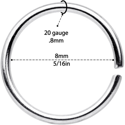 20G 5/16 Steel Rose Gold Tone Anodized Seamless Circular Ring Set of 12