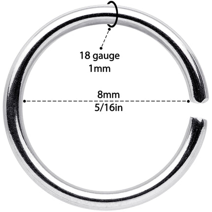 18G 5/16 Blue Anodized Steel Seamless Nose Hoop Set of 12