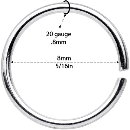 20G 5/16 Black Gold Tone Anodized Seamless Circular Ring Set of 12