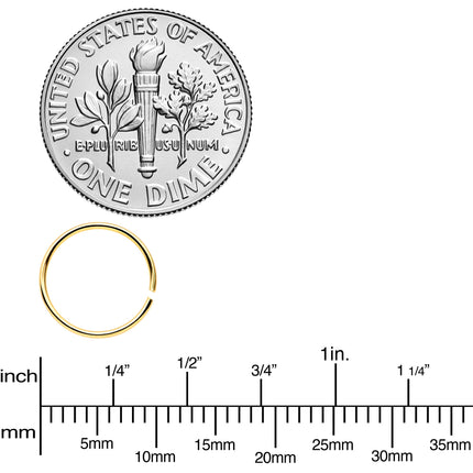 22G 5/16 Gold Tone Rose Gold Tone Anodized Seamless Circular Ring Set of 12