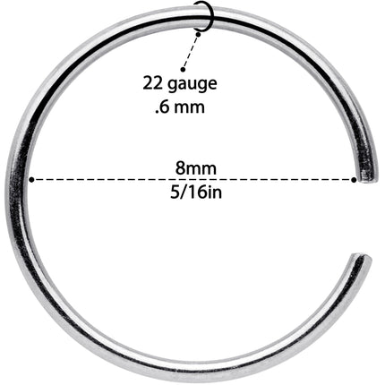 22G 5/16 Gold Tone Rose Gold Tone Anodized Seamless Circular Ring Set of 12
