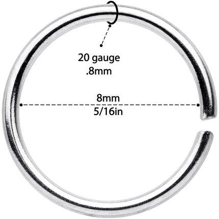 20G 5/16 Gold Tone Rose Gold Tone Anodized Seamless Circular Ring Set of 12