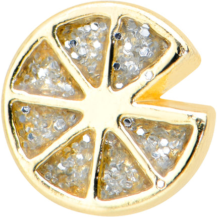 20G 1/4 Clear Gem Gold Tone Orange Tasty Fruit Nose Bone