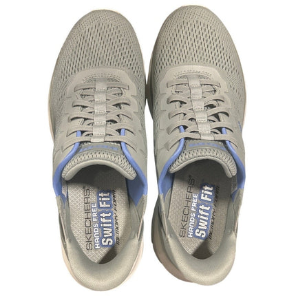 New In Box Skechers Womens Size 7.5 Gray Mesh Hands Free SwiftFit Slide In Shoes