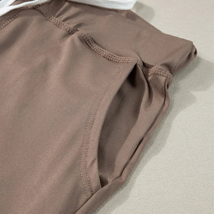 Gray Drawstring Waist Pocketed Joggers