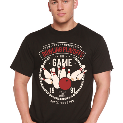 Bowling Playoffs Men's Bamboo Viscose/Organic Cotton Short Sleeve Graphic T-Shirt