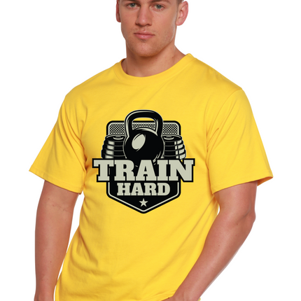 Train Hard Men's Bamboo Viscose/Organic Cotton Short Sleeve Graphic T-Shirt