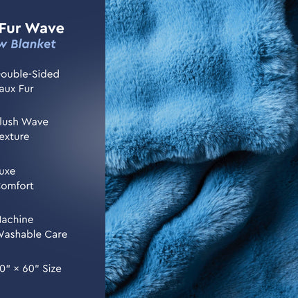 Faux Fur Wave Throw Blanket