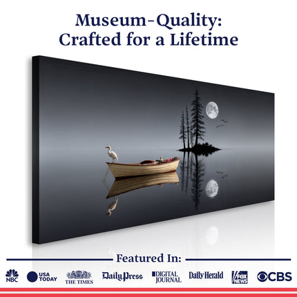 Modern Minimalist Night Lake Wall Art