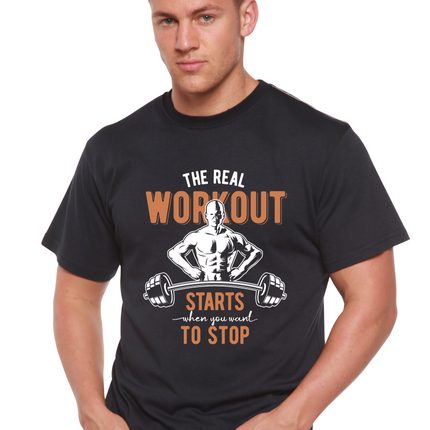 The Real Workout Men's Bamboo Viscose/Organic Cotton Short Sleeve Graphic T-Shirt