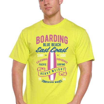Boarding Blue Beach Men's Bamboo Viscose/Organic Cotton Short Sleeve Graphic T-Shirt