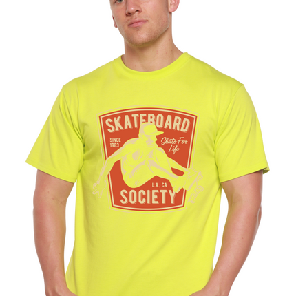 Skateboard Society Men's Bamboo Viscose/Organic Cotton Short Sleeve Graphic T-Shirt