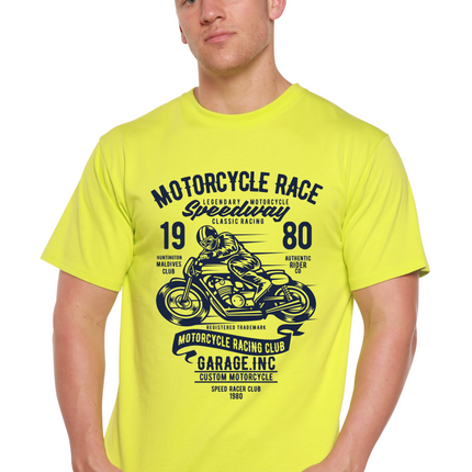 Motorcycles Race Men's Bamboo Viscose/Organic Cotton Short Sleeve Graphic T-Shirt