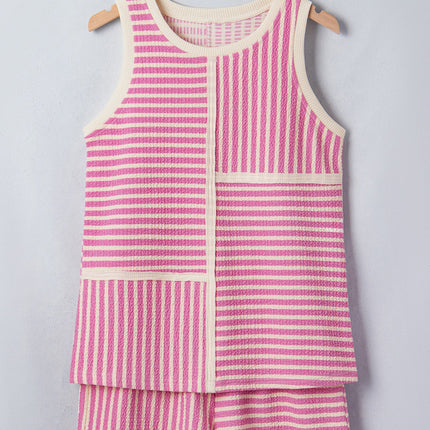 Nala Contrast Trim Casual Tank Set