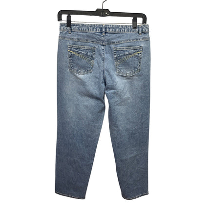 Liz Claiborne Womens Size 12 Straight Leg Stretch Cotton Denim Blue Jeans