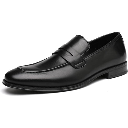 Decardz Mens Size 9.5 Black Faux Leather Slide On Dress Penny Loafer Shoes