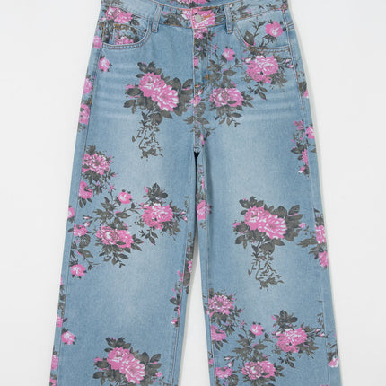 Esme Floral Print Bootcut Jeans