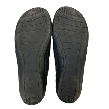 JSport Womens Size 8 Black Faux Leather Lisa Slide On Lined Memory Foam Shoes