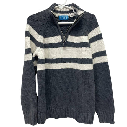 Children's Place Kids Small 5/6 Half Zip Striped Long Sleeve Pullover Sweater