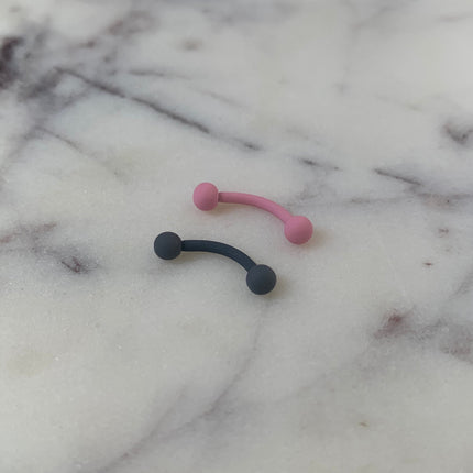 16G 5/16 Pink Acrylic Matte Curved Eyebrow Ring